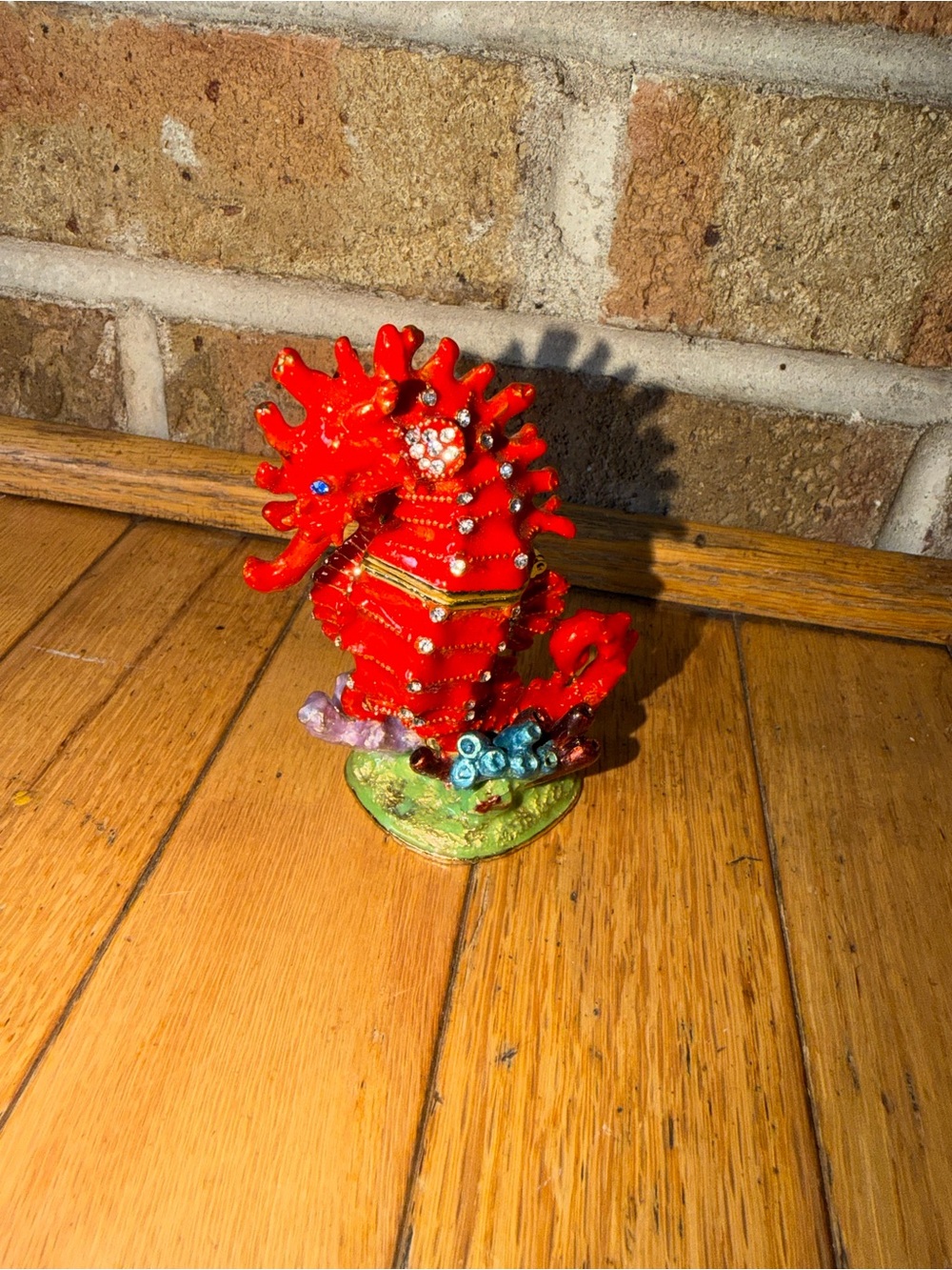 Red Decorative Seahorse Figurine - Unbranded Home Accent trinket box